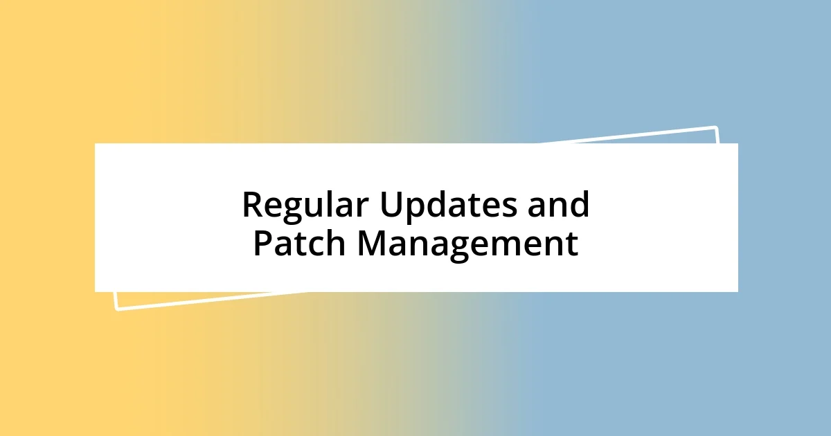 Regular Updates and Patch Management